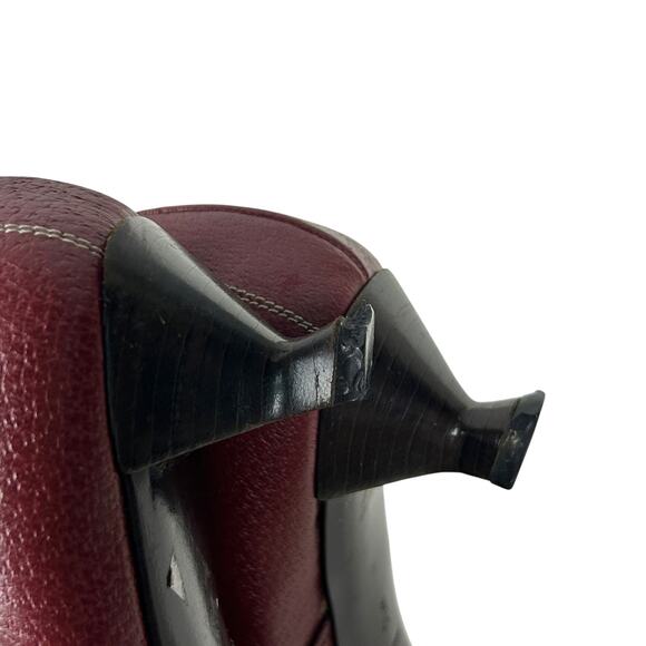 Prada Red Leather Pointed Toe Bow Vintage 90s Kitten Heels 7.5 - Picture 5 of 6